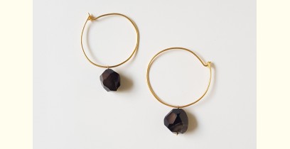 Tinted Oceans ✺ Stone Jewelry ✺ Black stone loop earrings { 18 }