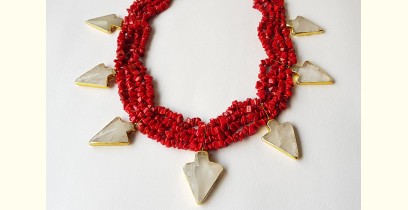 Meera ✺ Stone Jewelry ✺ Long Red Stones Necklace { X }