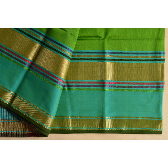 shop maheshwari silk saree - green 