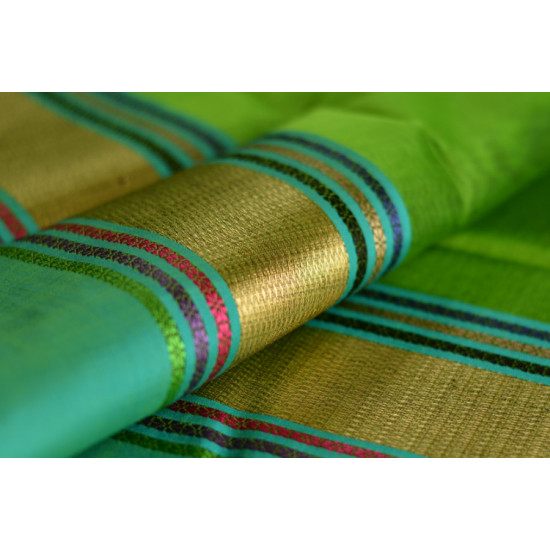 shop maheshwari silk saree - green 