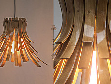 Glimmerfly - Natural Lacquer ☙ Bamboo . Pendent lamp - 9