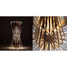 Infinity - Medium - Natural Lacquer ☙ Bamboo . Floor lamp - 10