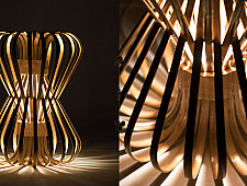 Infinity - Small - Natural Lacquer ☙ Bamboo . Floor lamp - 7