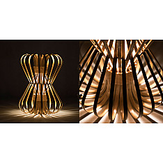 Infinity - Small - Natural Lacquer ☙ Bamboo . Floor lamp - 7