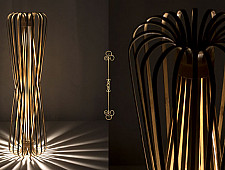 Infinity - Tall - Natural Lacquer ☙ Bamboo . Floor lamp - 6