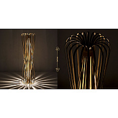 Infinity - Tall - Natural Lacquer ☙ Bamboo . Floor lamp - 6