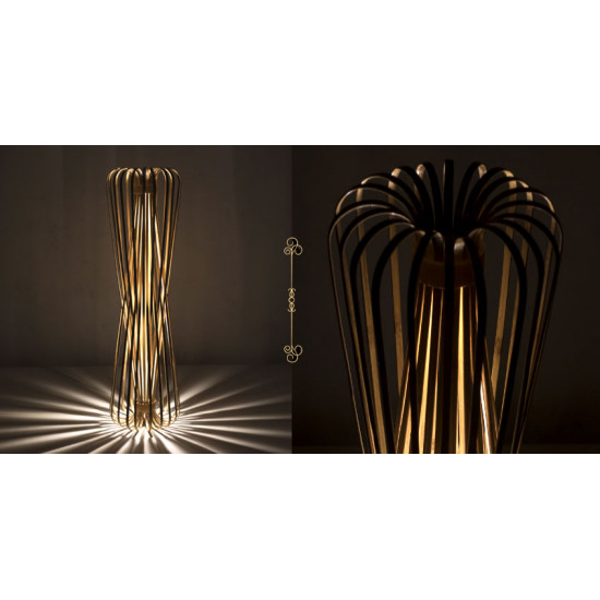 Infinity - Tall - Natural Lacquer ☙ Bamboo . Floor lamp - 6