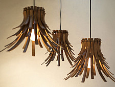 Glimmerfly - Natural Lacquer ☙ Bamboo . Pendent lamp - 9