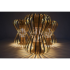 Infinity - Small - Natural Lacquer ☙ Bamboo . Floor lamp - 7