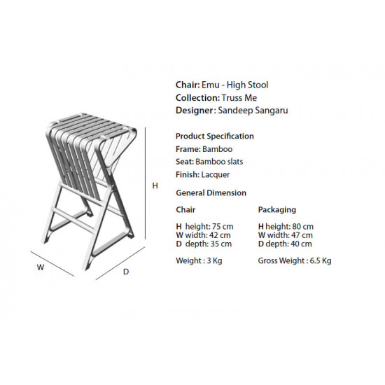 Truss Me ~ Emu high stool