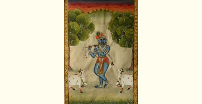 Krishna with cows  ( 35 X 24 inch )