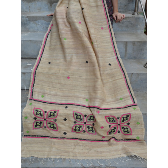 Kutch Embroidery Tussar Dupatta ~ G