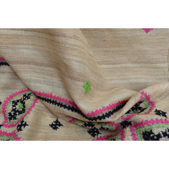 Kutch Embroidery Tussar Dupatta ~ G