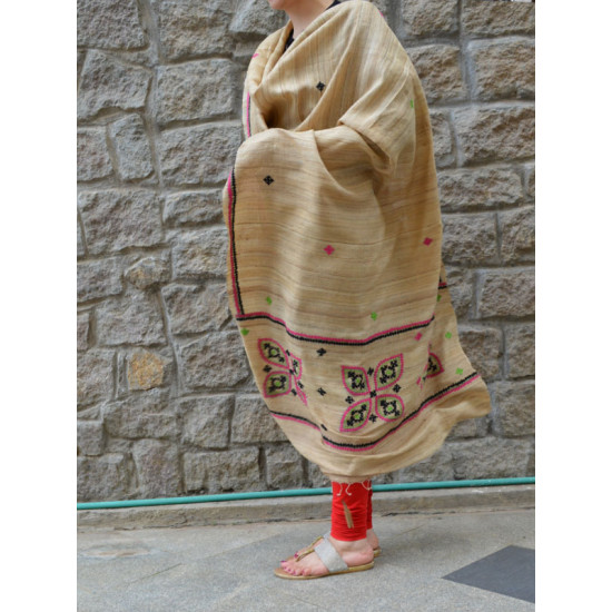 Kutch Embroidery Tussar Dupatta ~ G