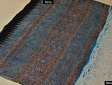 मृणालिनी ☘ Mul Cotton ☘ Ajrakh Bandhani Saree ~ 2