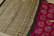 मृणालिनी ☘ Gajji Silk ☘ Ajrakh Bandhani Saree ~ 13