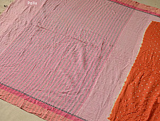 सिन्धु ✛ Handwoven . Cotton Bandhani Saree ✛ 10