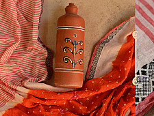 सिन्धु ✛ Handwoven . Cotton Bandhani Saree ✛ 4