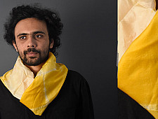 64 Square ♢ Clamp Dyed Tabby Silk Scarf ♢ 20