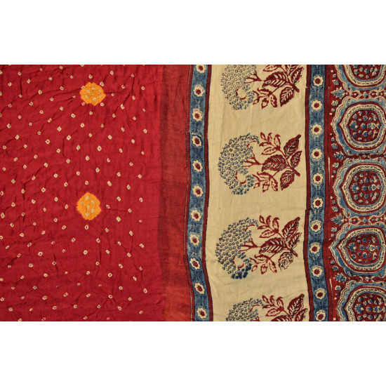 शिशिर ❀ Gajji Silk Ajrakh Bandhani Saree ❀ A