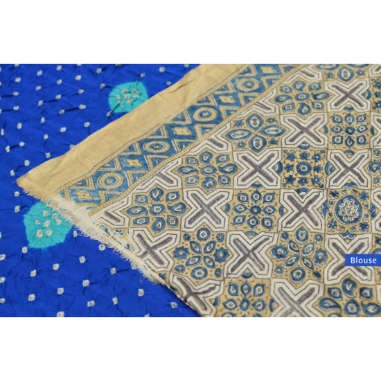 शिशिर ❀ Gajji Silk Ajrakh Bandhani Saree ❀ C