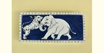 Wooden box ☀  Elephant ( Indigo )
