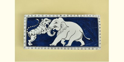 Wooden box ☀  Elephant ( Indigo )