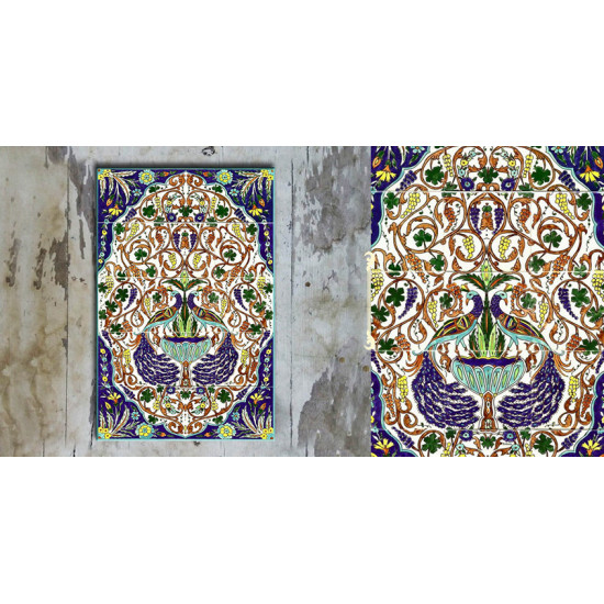 Grace the wall ~ TURKISH MURAL-J (Set of 15 tiles)