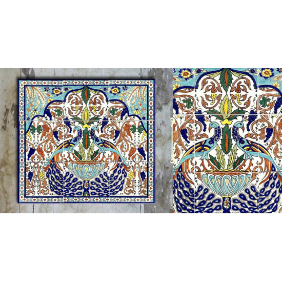 Grace the wall ~ TURKISH MURAL-L (Set of 9 tiles)