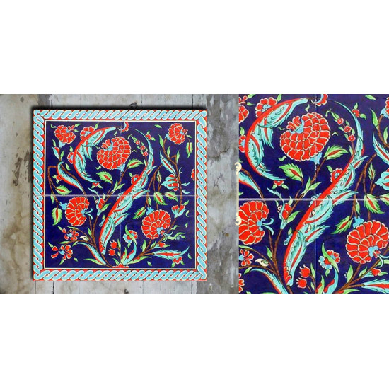 Grace the wall ~ TURKISH MURAL-R (Set of 4 tiles)