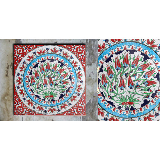 Grace the wall ~ TURKISH MURAL-S (Set of 4 tiles)