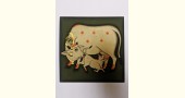 बनवारी ☙ Pichwai Painting ☙ Gopashtami Cows { 8 x 8 inch } - Green {F}