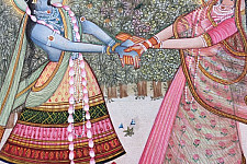 Miniature Painting ~ Rajasthan ~ Radha Krishna playin Raas