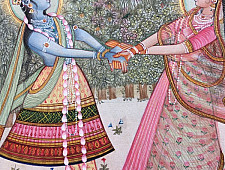 Miniature Painting ~ Rajasthan ~ Radha Krishna playin Raas