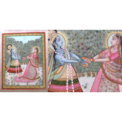 Miniature Painting ~ Rajasthan ~ Radha Krishna playin Raas