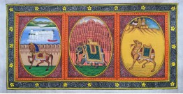 Miniature Painting ~ Rajasthan ~ Three City
