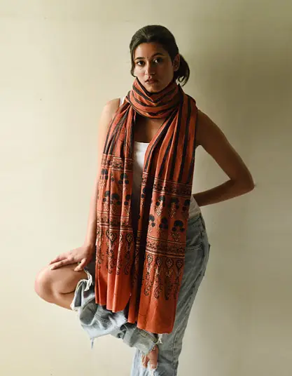 Handmade ajrakh Dupatta