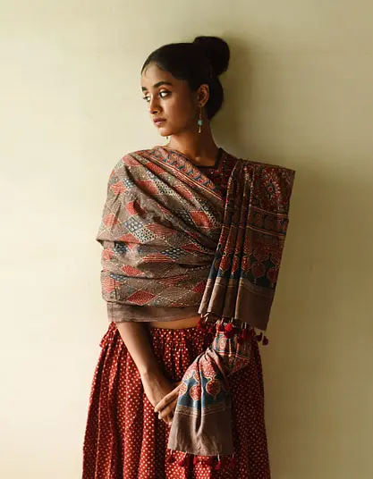 Ajrakh Cotton Dupatta
