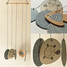 Ceramic . Hangings |  Handmade Ceramic Chimes - B