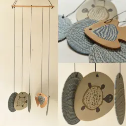 Ceramic . Hangings |  Handmade Ceramic Chimes - B