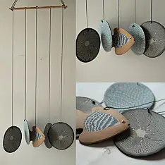 Ceramic . Hangings |  Handmade Ceramic Chimes - D