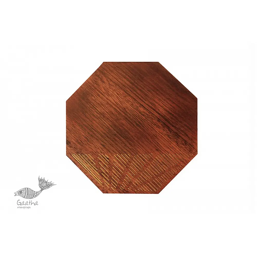 Ekasth ~ Lines Octangle Taarkashi Coaster (Set of Four ) ~ 17