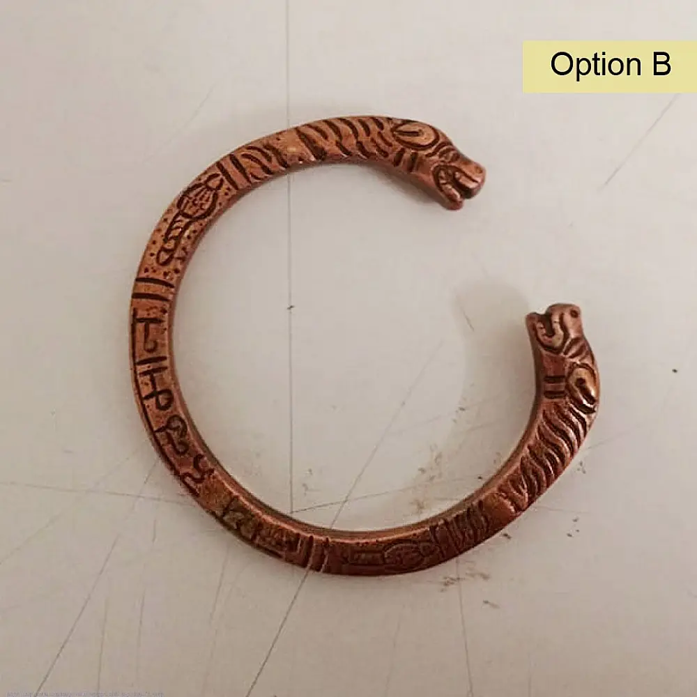 shop Handmade Vintage Solid Brass Kada - Tiger