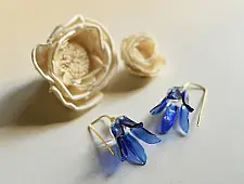 Kusumaprabha . कुसुमांप्रभा ✦ Handcrafted Glass Earring - Blue Flower