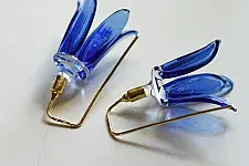 Kusumaprabha . कुसुमांप्रभा ✦ Handcrafted Glass Earring - Blue Flower