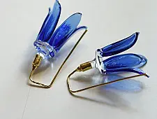 Kusumaprabha . कुसुमांप्रभा ✦ Handcrafted Glass Earring - Blue Flower