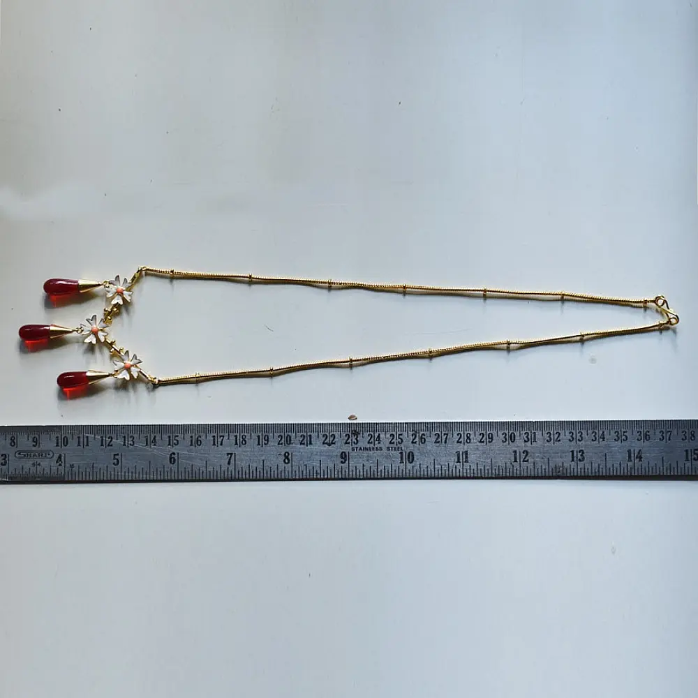 online Handmade designer glass Necklace - Red