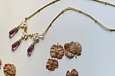 Kusumaprabha . कुसुमांप्रभा | Designer Glass Necklace - Pink