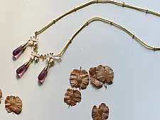 Kusumaprabha . कुसुमांप्रभा | Designer Glass Necklace - Pink