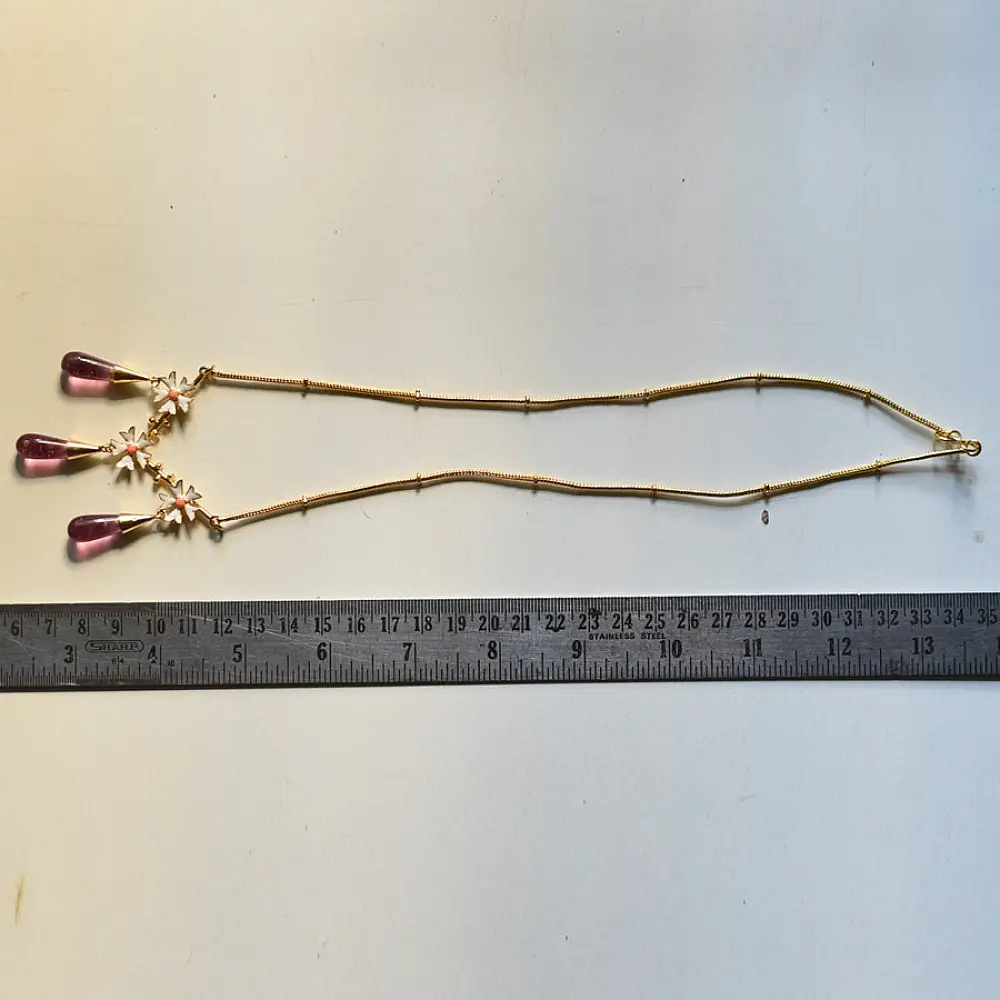 online Handmade designer glass Necklace - Pink 